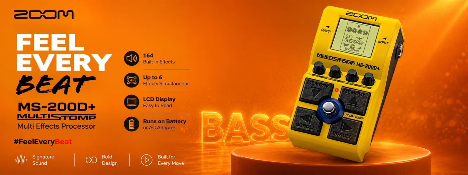 Zoom MultiStomp — Feel every beat — MS-200D+ & MS-90LP+